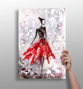 Lady in Red Dress Aluminum Print.
